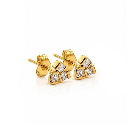 Luxe Square Cluster Studs Earrings Davinci 