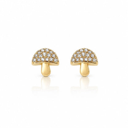 Petite Champignon Studs Earrings Davinci EGSS929 Gold 