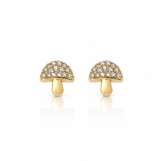 Petite Champignon Studs Earrings Davinci EGSS929 Gold 