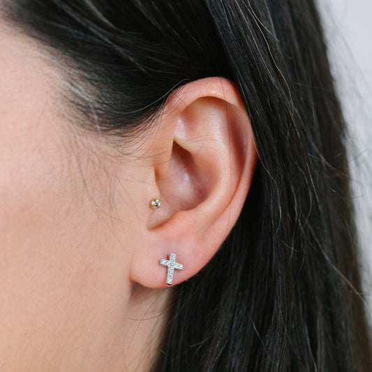 CZ Cross Studs Earrings athenadesigns 