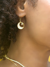 Load image into Gallery viewer, Mother of Pearl: Moon and Star Earrings (EG45MNST) Earrings athenadesigns 
