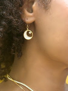 Mother of Pearl: Moon and Star Earrings (EG45MNST) Earrings athenadesigns 