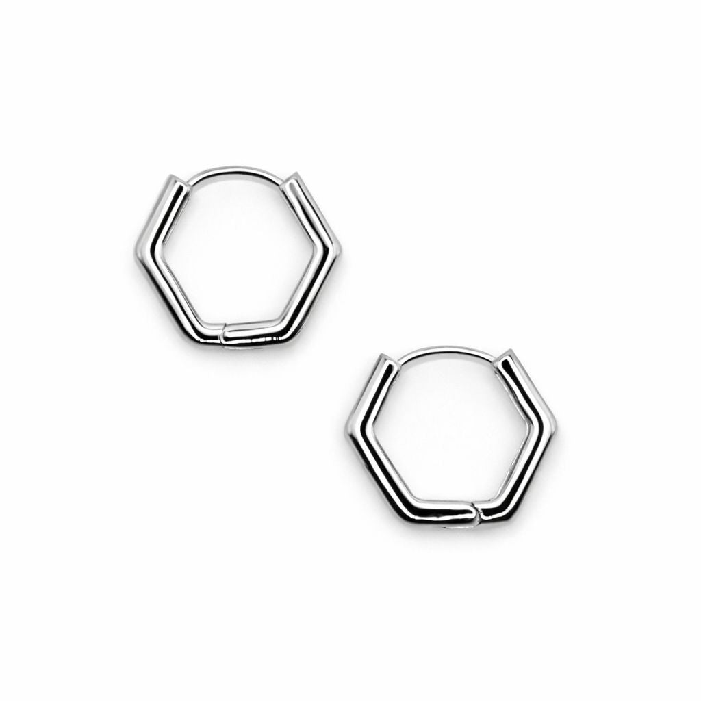 Geometric Hoops Earrings Hotlife ESTH558 Silver 