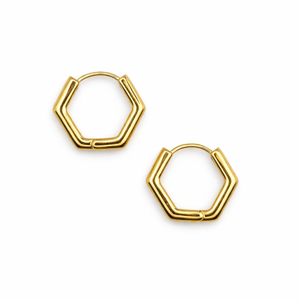 Geometric Hoops Earrings Hotlife EGTH558 Gold 