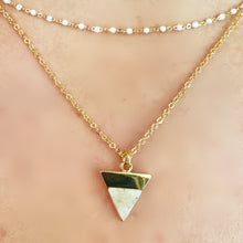 Load image into Gallery viewer, Triangle Stone Necklace: Howlite (NGCH7804HW) Necklaces athenadesigns 
