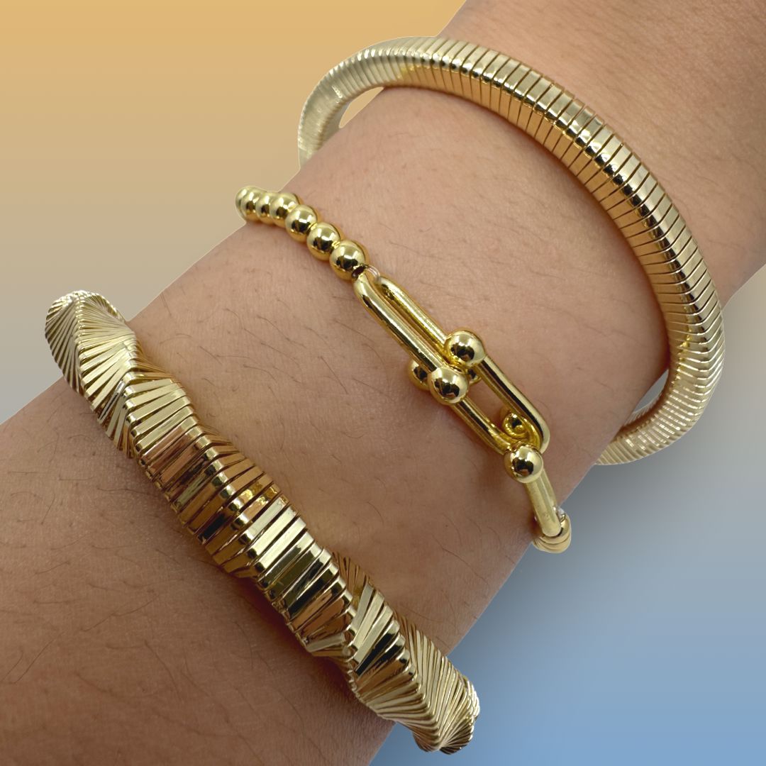 Stretch Bracelet: Bangle Gold Plated (BG4400) Bracelet athenadesigns 