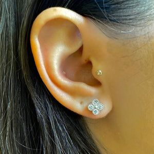 Clover Stud: Sterling Silver and CZ (ESP45CLVR) Earrings athenadesigns 
