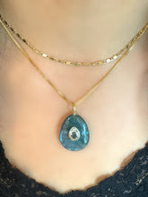 Load image into Gallery viewer, Pear Shaped Labradorite Pendant with White Topaz Inset Pendant (NGCP779LD) Necklaces athenadesigns 

