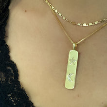 Load image into Gallery viewer, Stars and Moon Tag Necklace (NGCP48MNST) Necklaces athenadesigns 
