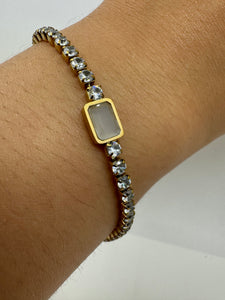 Stainless Steel: CZ and Moonstone Stainless Bracelet FACEBOOK athenadesigns 