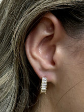 Load image into Gallery viewer, Hoops: CZ Baguettes Set in 18kt Gold Fill (EGH584) Earrings athenadesigns 
