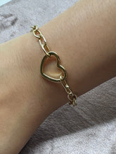 Load image into Gallery viewer, Plated Link Chain with Gold Fill Heart Center (BCG6400) Bracelet athenadesigns 
