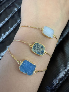 Electroform Stone Pull Bracelet: Blue Druzy (PBT748DZB) Bracelet athenadesigns 