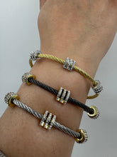 Load image into Gallery viewer, Cable Magnetic Bracelet: Black and Gold Findings (BXG4005) Bracelet athenadesigns 
