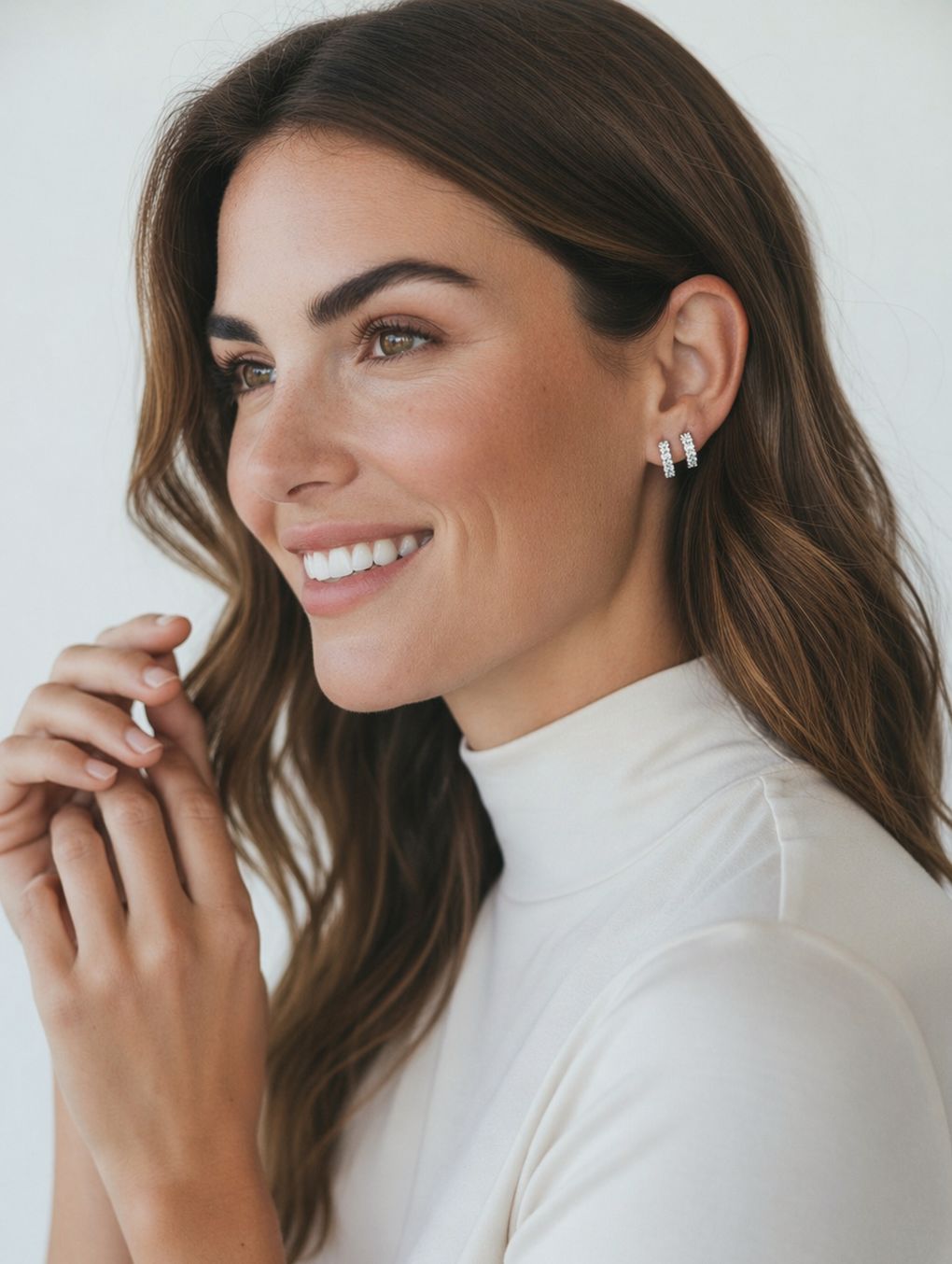 CZ Double Row Huggie Earrings RM 