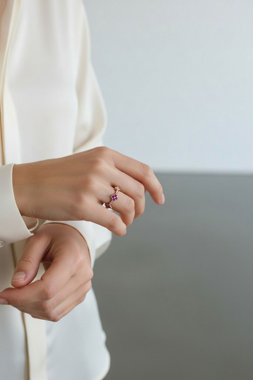 CZ Clover Station Ring Rings RM 