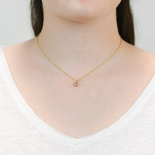 Load image into Gallery viewer, Round Bezel Birthstone Necklace - April Necklaces athenadesigns 
