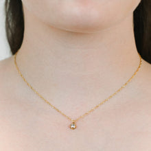 Load image into Gallery viewer, Round Bezel Birthstone Necklace - April Necklaces athenadesigns 
