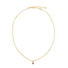 Load image into Gallery viewer, Round Bezel Birthstone Necklace - June Necklaces athenadesigns NBST06AL Alexandrite Purple 
