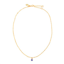 Load image into Gallery viewer, Round Bezel Birthstone Necklace - September Necklaces athenadesigns NBST09SP Sapphire Blue 
