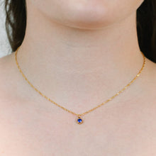 Load image into Gallery viewer, Round Bezel Birthstone Necklace - September Necklaces athenadesigns 
