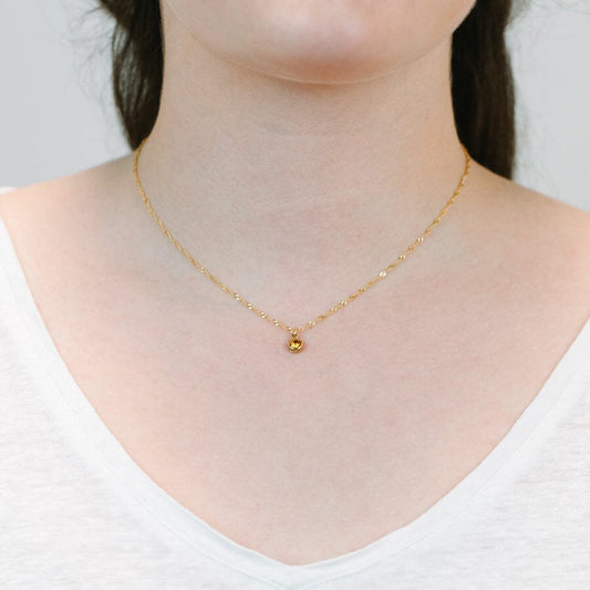 Round Bezel Birthstone Necklace - November Necklaces athenadesigns 