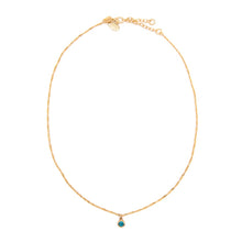 Load image into Gallery viewer, Round Bezel Birthstone Necklace - December Necklaces athenadesigns NBST12TZ Topaz Blue 
