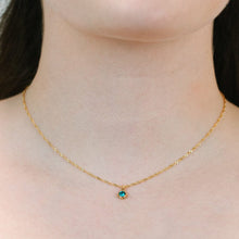 Load image into Gallery viewer, Round Bezel Birthstone Necklace - December Necklaces athenadesigns 
