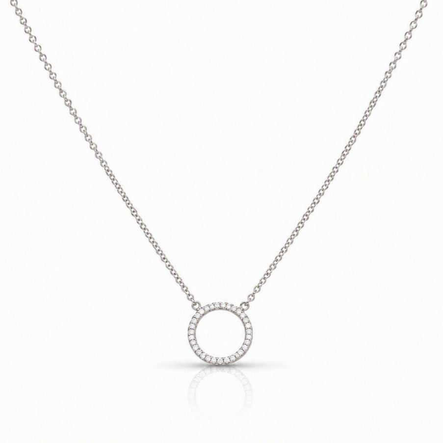 Petite CZ Circle Necklace Necklaces athenadesigns Silver: NC4605 