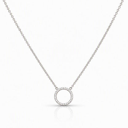 Petite CZ Circle Necklace Necklaces athenadesigns Silver: NC4605 