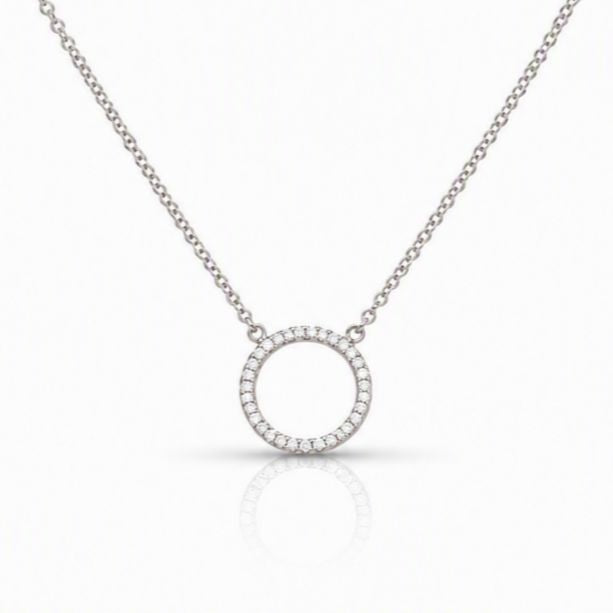 Petite CZ Circle Necklace Necklaces athenadesigns 