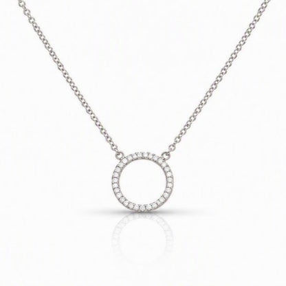 Petite CZ Circle Necklace Necklaces athenadesigns 