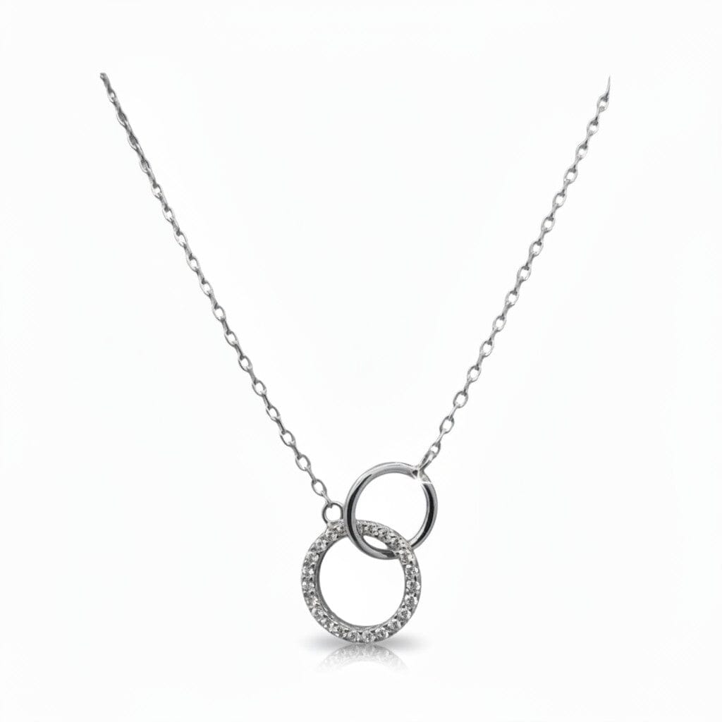 Circle-in-Circle CZ Necklace Necklaces athenadesigns NC46065 
