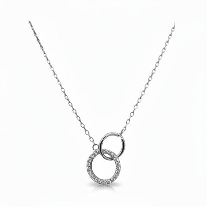 Circle-in-Circle CZ Necklace Necklaces athenadesigns NC46065 