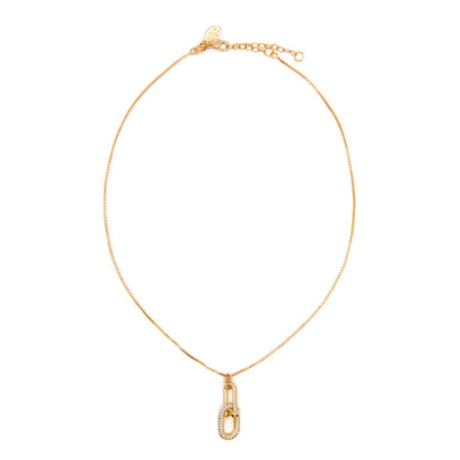Clear Cz Link Necklace Necklaces athenadesigns NCG402CZ Gold 