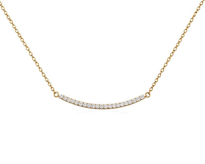 CZ Large Curved Necklace Necklaces Milaa NCG4058L Gold 