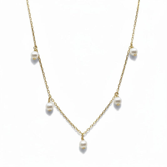 Pearl Drop Gold Vermeil Choker Necklaces athenadesigns NCG4360 