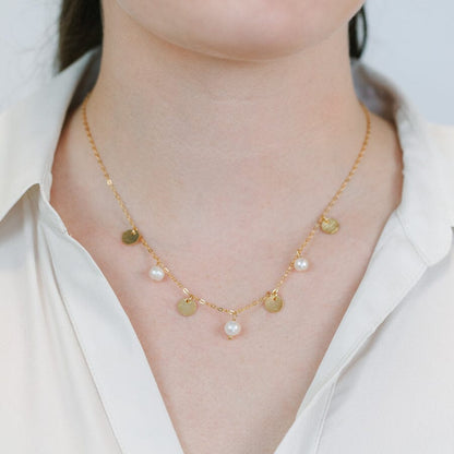 Pearl Disk Necklace Necklaces athenadesigns 