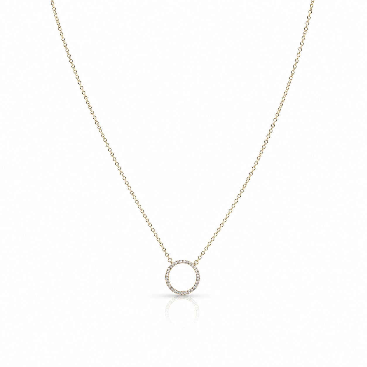 Petite CZ Circle Necklace Necklaces athenadesigns Gold: NCG4605 