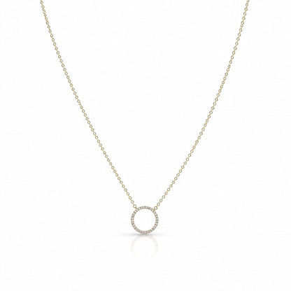 Petite CZ Circle Necklace Necklaces athenadesigns Gold: NCG4605 