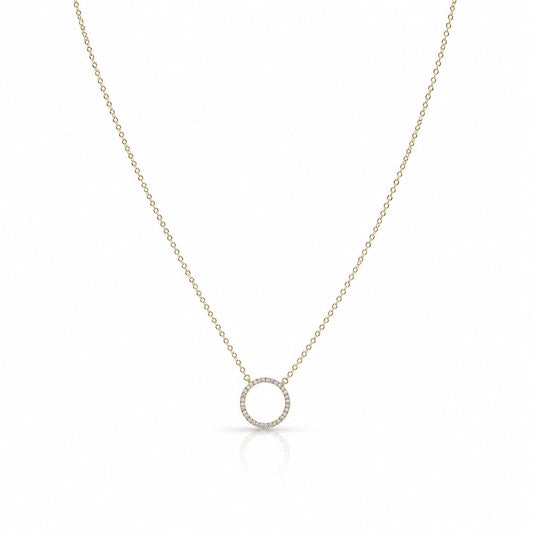 Petite CZ Circle Necklace Necklaces athenadesigns Gold: NCG4605 