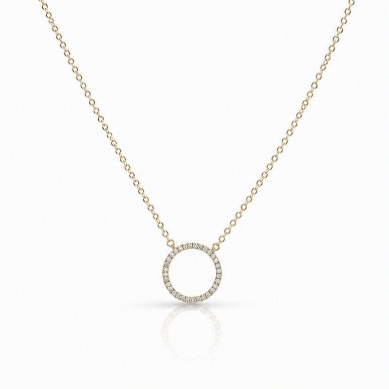 Petite CZ Circle Necklace Necklaces athenadesigns 