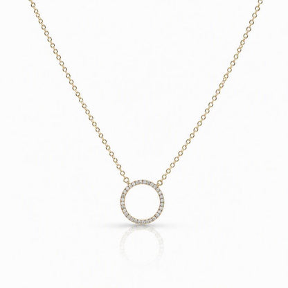 Petite CZ Circle Necklace Necklaces athenadesigns 