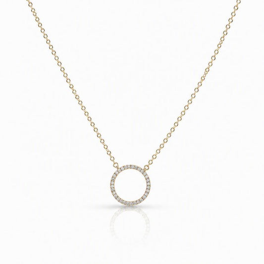 Petite CZ Circle Necklace Necklaces athenadesigns 