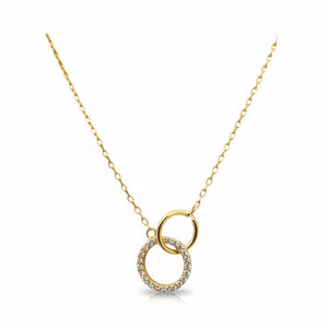 Circle-in-Circle CZ Necklace