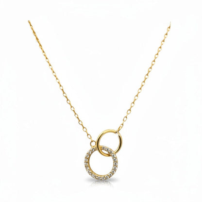 Circle-in-Circle CZ Necklace Necklaces athenadesigns NCG46065 