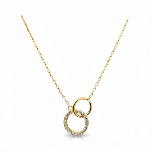 Circle-in-Circle CZ Necklace Necklaces athenadesigns NCG46065 