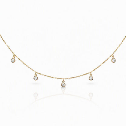 Crystal Chain Choker : Gold Vermeil Necklaces athenadesigns Finish: Gold (NGCH5460) 