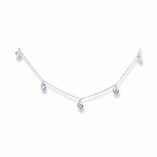 Crystal Chain Choker: Sterling Silver Necklaces athenadesigns NCH5460 