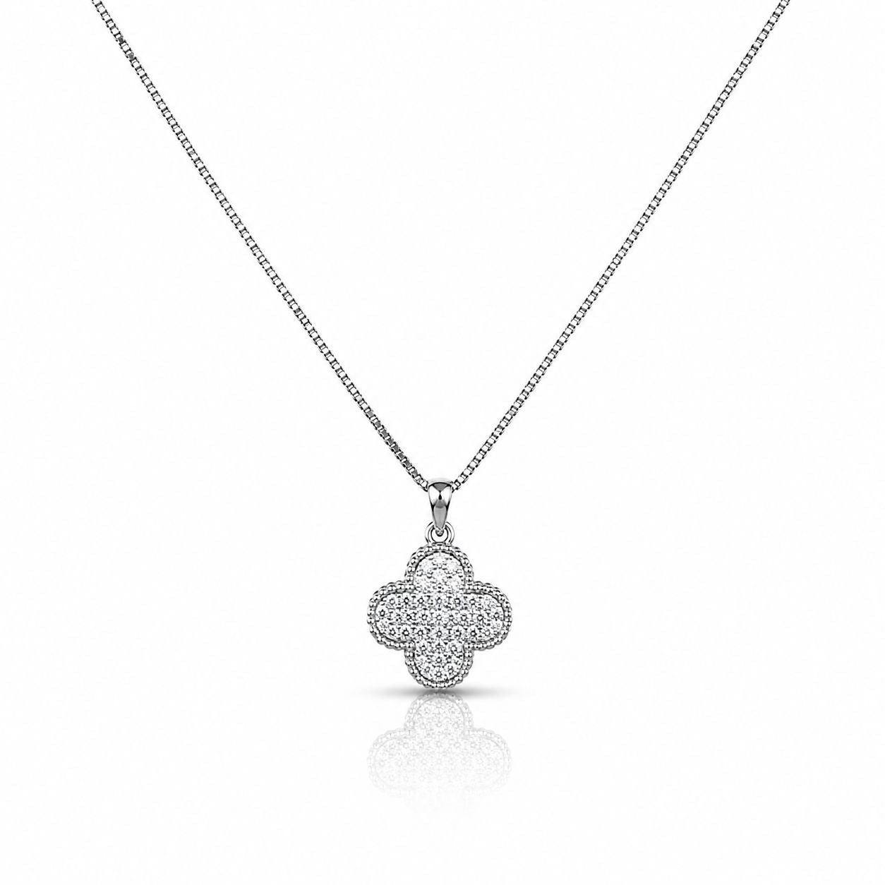 Pavé Clover Necklace Necklaces athenadesigns 